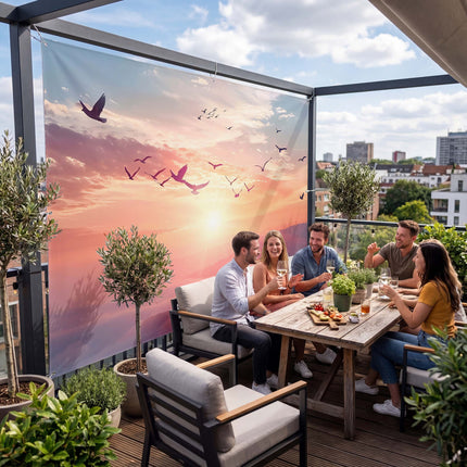 Sichtschutz Vogelflug (Aimi) auf der Terrasse
