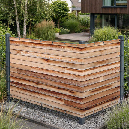 Ben als Sichtschutz am Gartenzaun