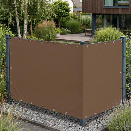 Sichtschutz Blaßbraun (RAL® 8025) als Sichtschutz am Gartenzaun