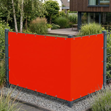 Sichtschutz Blutorange (RAL® 2002) als Sichtschutz am Gartenzaun