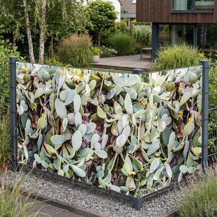 Bronko als Sichtschutz am Gartenzaun