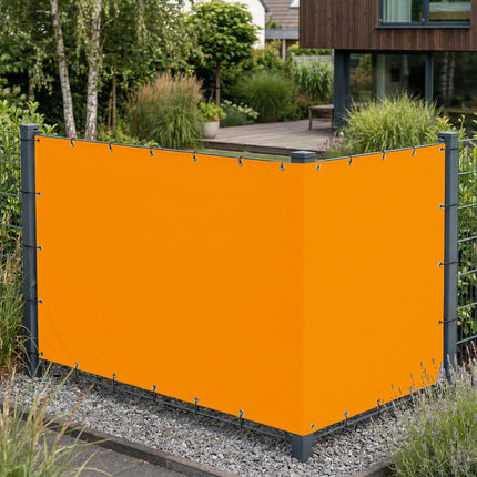 Sichtschutz Gelborange (RAL® 2000) als Sichtschutz am Gartenzaun