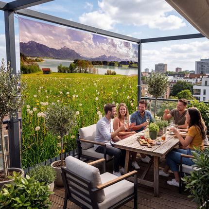 Sichtschutz Blütenfeld (Hanae) auf der Terrasse