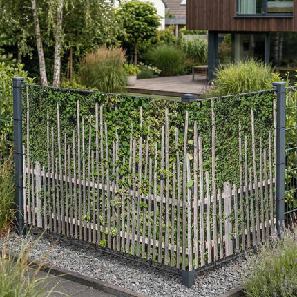 Loras als Sichtschutz am Gartenzaun