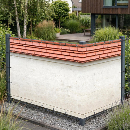Michael als Sichtschutz am Gartenzaun