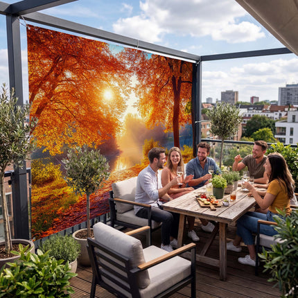 Sichtschutz Herbstallee (Mori) auf der Terrasse
