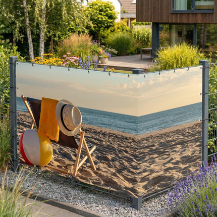 Sichtschutz Abendmeer (Noa) am Gartenzaun