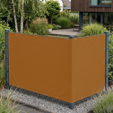 Sichtschutz Ockerbraun (RAL® 8001) als Sichtschutz am Gartenzaun