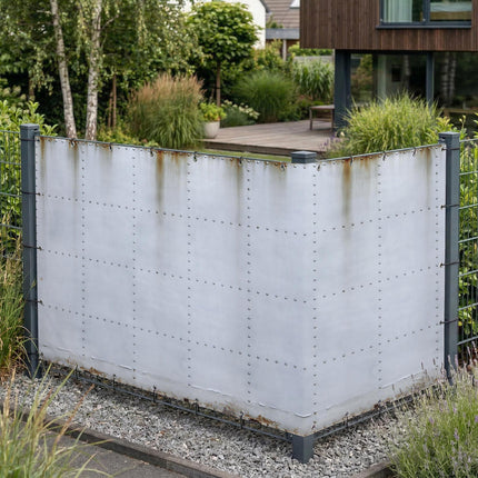 Platte als Sichtschutz am Gartenzaun