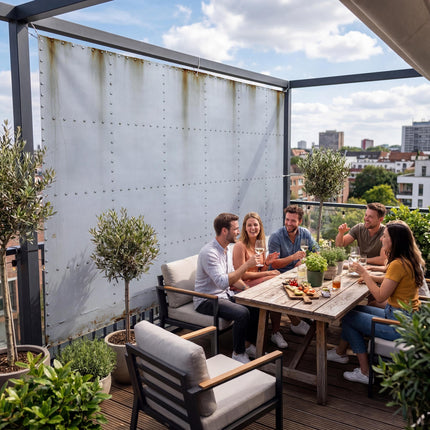 Platte als Sichtschutz auf der Terrasse