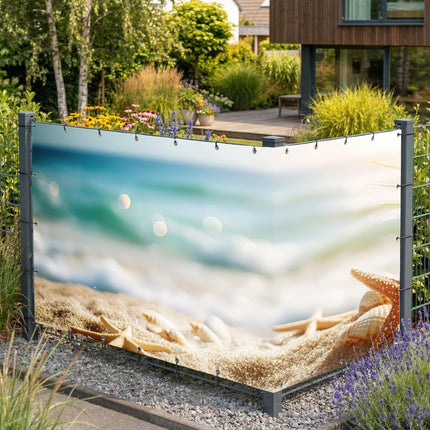 Sichtschutz Muscheln (Riko) am Gartenzaun