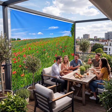 Sichtschutz Mohnblumen (Rina) auf der Terrasse