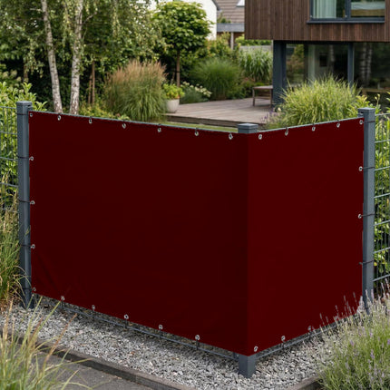 Sichtschutz Rotbraun (RAL® 8012) als Sichtschutz am Gartenzaun