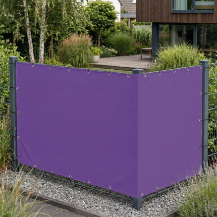Sichtschutz Rotlila (RAL® 4001) als Sichtschutz am Gartenzaun