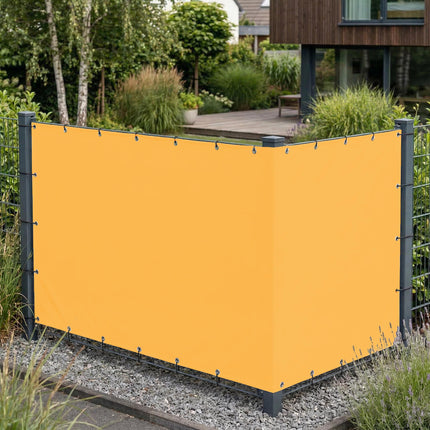 Sichtschutz Safrangelb (RAL® 1017) als Sichtschutz am Gartenzaun