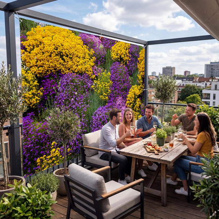 Steingarten als Sichtschutz auf der Terrasse
