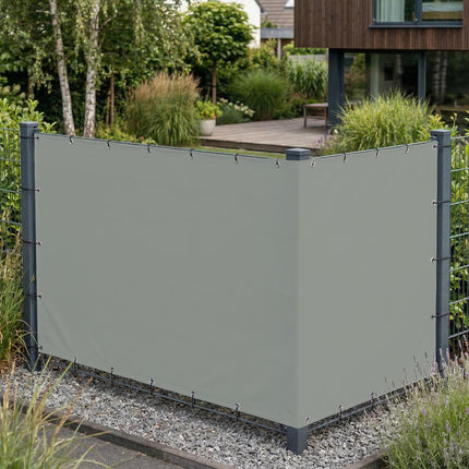 Sichtschutz Steingrau (RAL® 7030) als Sichtschutz am Gartenzaun