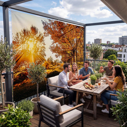 Sichtschutz Herbstwald (Taroa) auf der Terrasse