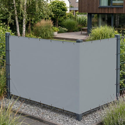Sichtschutz Telegrau (RAL® 7045) als Sichtschutz am Gartenzaun