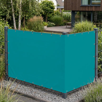 Sichtschutz Türkisblau (RAL® 5018) als Sichtschutz am Gartenzaun