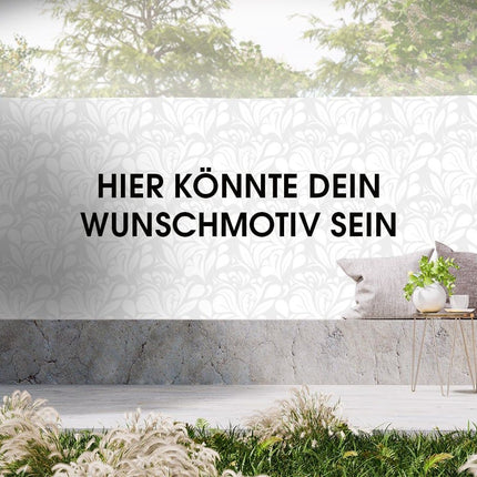 Sichtschutz mit eigenem Motiv am Gartenzaun