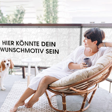 Sichtschutz mit eigenem Motiv auf der Terrasse