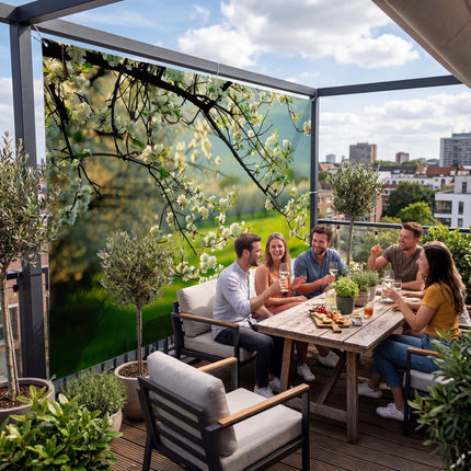 Sichtschutz Obstblüte (Yuna) auf der Terrasse