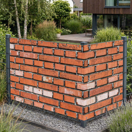 Sichtschutz Ziegelsteinmauer als Sichtschutz am Gartenzaun