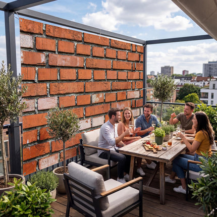 Sichtschutz Ziegelsteinmauer als Sichtschutz auf der Terrasse