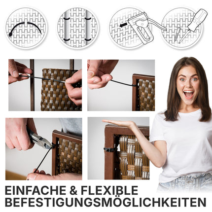 Rattan Sichtschutzmatte FIX als Balkonsichtschutz