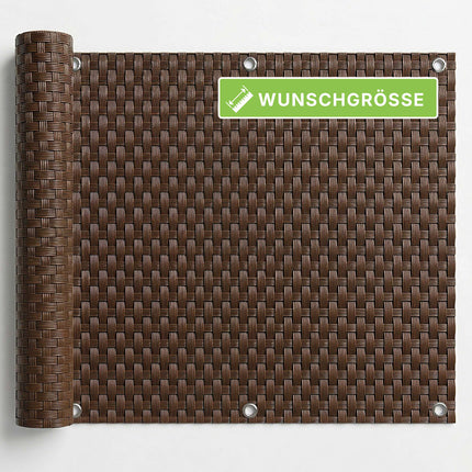 Rattan Sichtschutz im Wunschmaß - PVC Sichtschutzstreifen