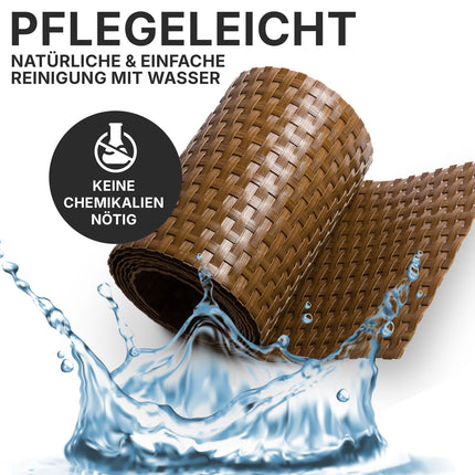 Sichtschutzstreifen Rattan - Detailansicht