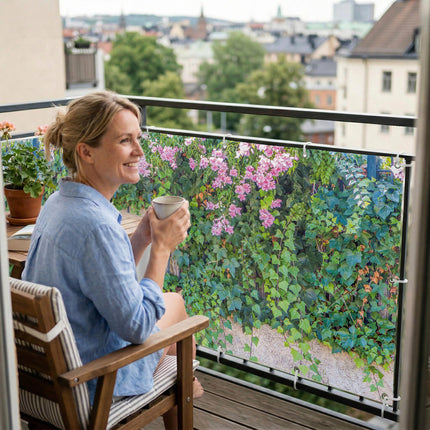 Cindy als Balkonsichtschutz Innenansicht
