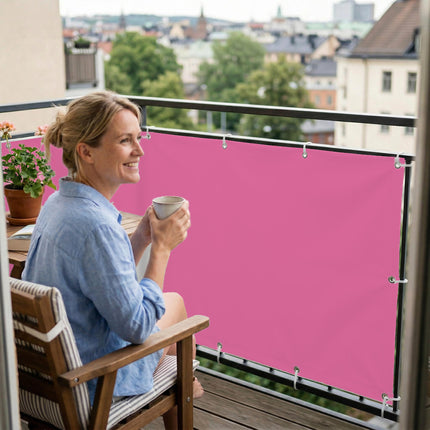Sichtschutz Erikaviolett (RAL® 4003) als Balkonsichtschutz Innenansicht