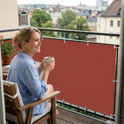 Sichtschutz Kupferbraun (RAL® 8004) als Balkonsichtschutz Innenansicht