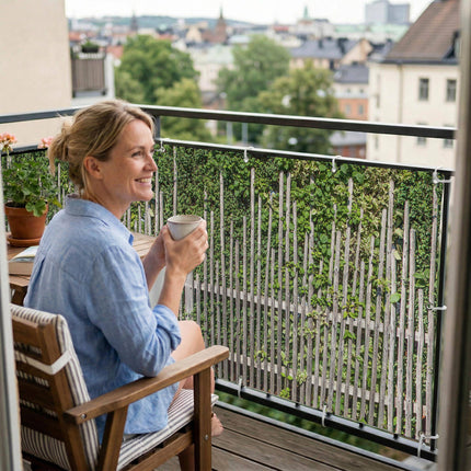 Loras als Balkonsichtschutz Innenansicht
