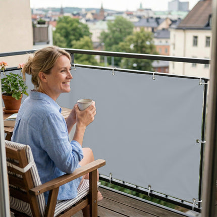 Sichtschutz Silbergrau (RAL® 7001) als Balkonsichtschutz Innenansicht