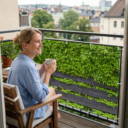 Steffi als Balkonsichtschutz Innenansicht