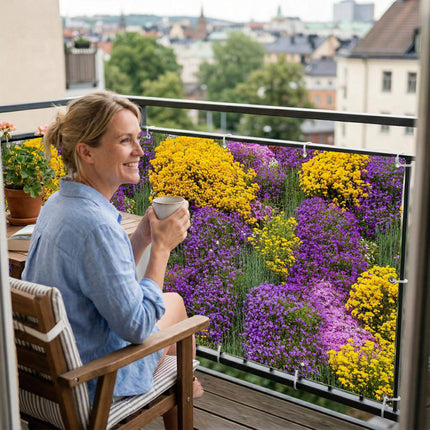 Steingarten als Balkonsichtschutz Innenansicht