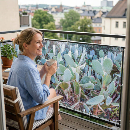 Tizian als Balkonsichtschutz Innenansicht
