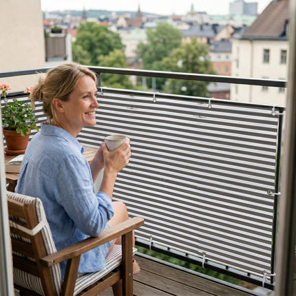 Wellblech Alu als Balkonsichtschutz Innenansicht
